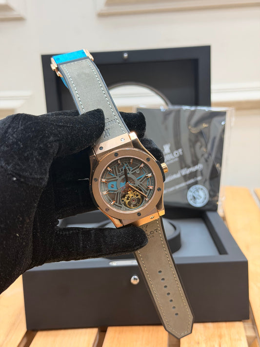 HUBL0T CLASSIC FUSI0N SKELETON WATCH