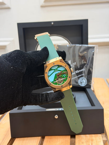 HUBL0T CLASSIC FUSI0N SKELETON WATCH