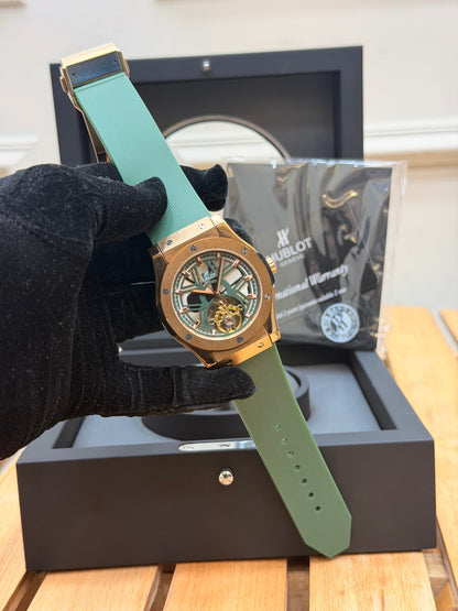 HUBL0T CLASSIC FUSI0N SKELETON WATCH